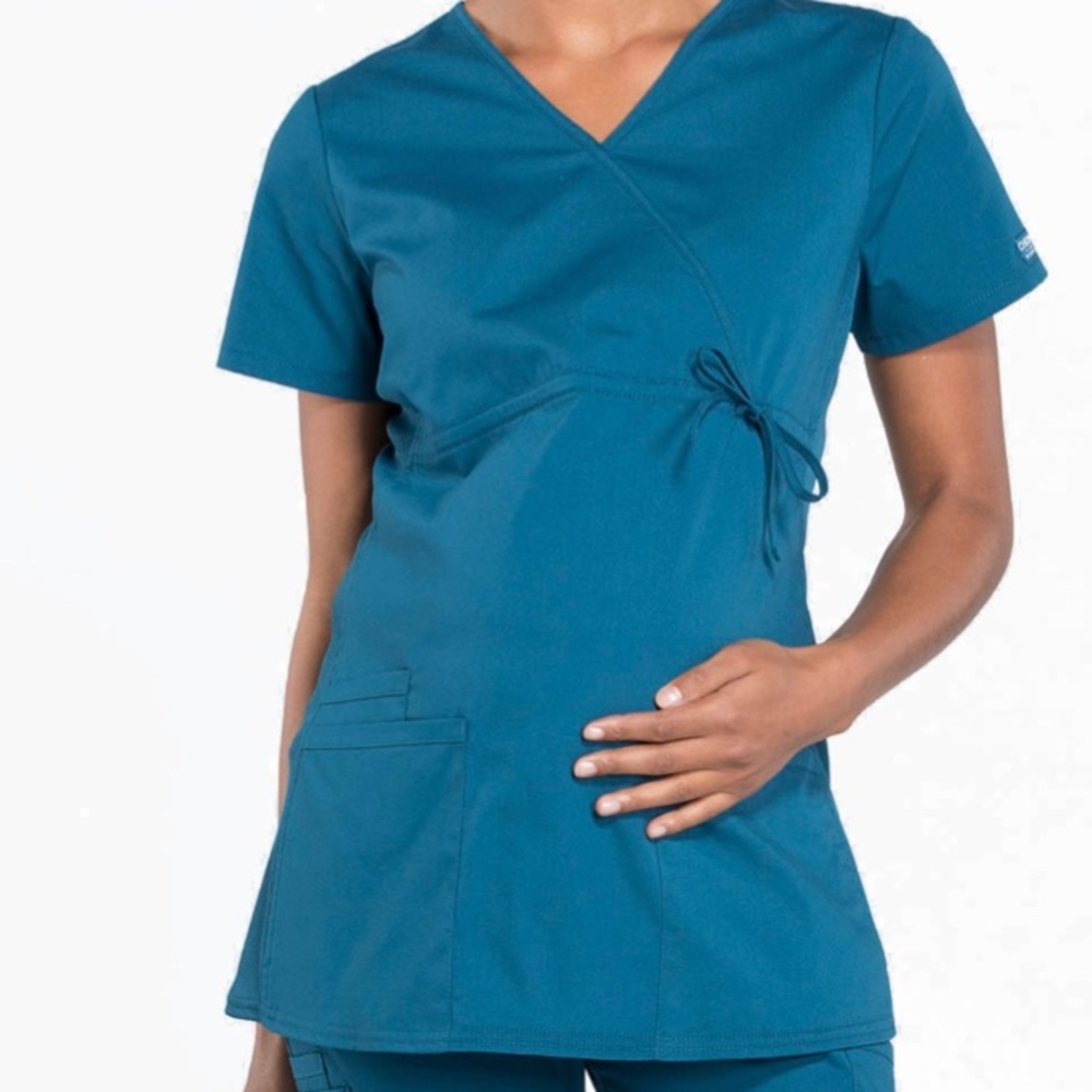 Cherokee Workwear Professionals Maternity Mock Wrap Scrub Top